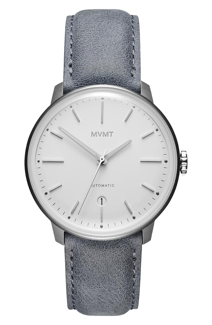 Men's Mvmt Arc Automatic Leather Strap Watch, 41mm