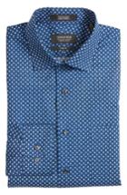 Men's Nordstrom Men's Shop Trim Fit Paisley Dress Shirt .5 32/33 - Blue