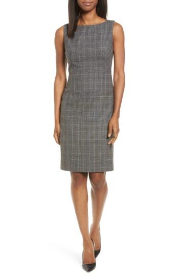 Women's Classiques Entier Check Wool Sheath Dress - Grey