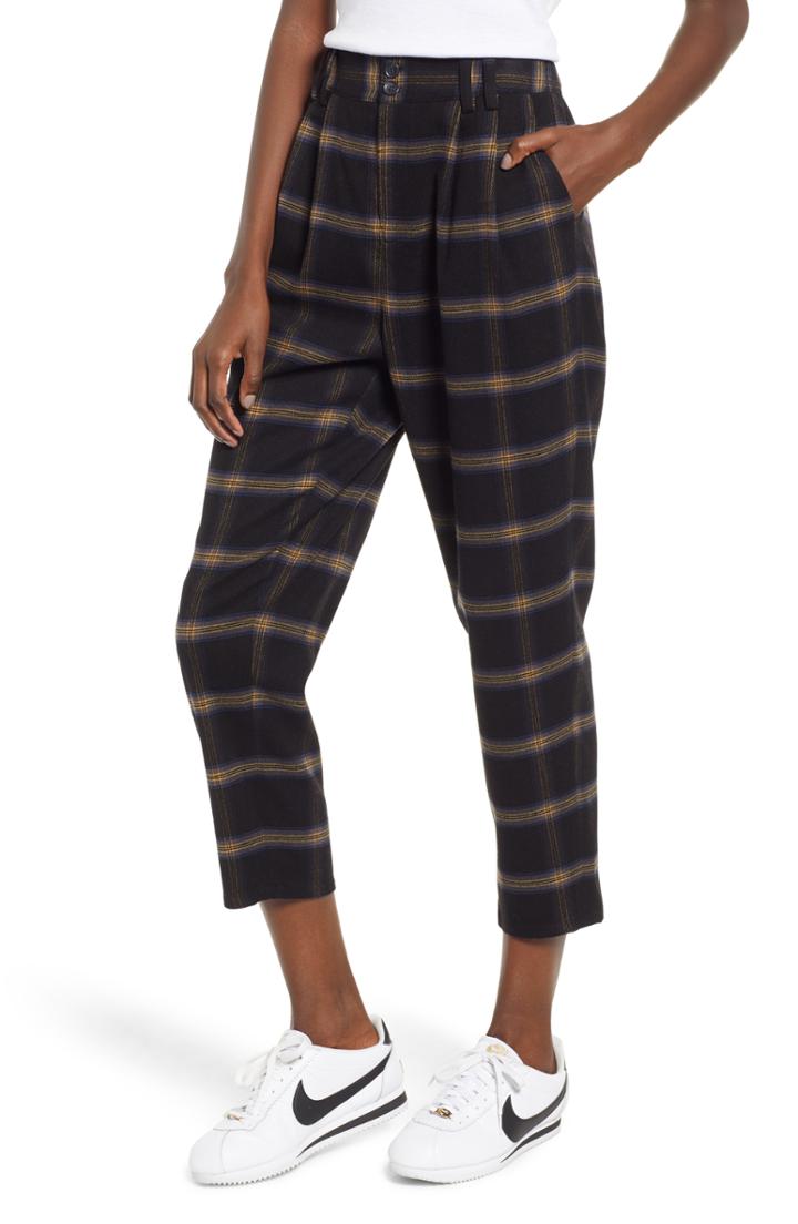 Women's Bp. Plaid Menswear Crop Pants
