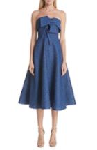 Women's Lela Rose Pebble Brocade Fit & Flare Dress - Blue