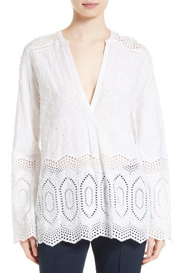 Women's Theory Ofeliah Eyelet Cotton Top