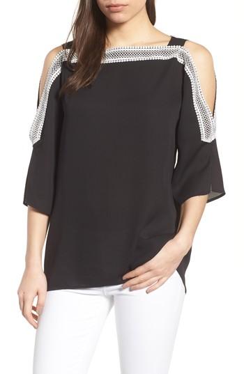 Women's Chaus Embroidered Off The Shoulder Louse - Black