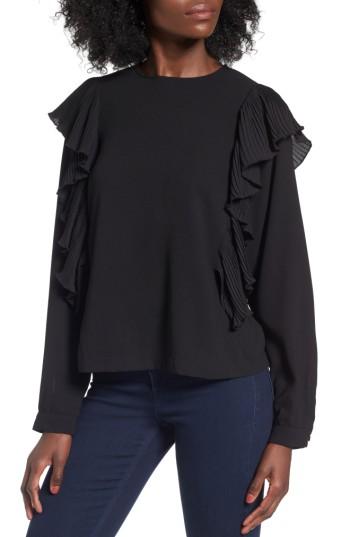 Women's Leith Ruffle Top - Black