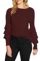 Women's 1.state Tiered Ruffle Sleeve Sweater, Size - Burgundy