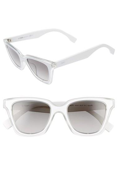 Women's Fendi Be You 50mm Gradient Sunglasses - Matte Crystal/ White