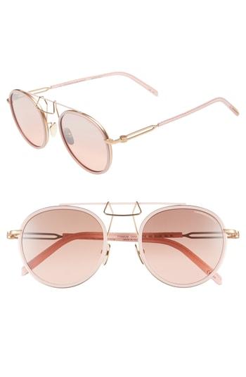 Women's Calvin Klein 51mm Round Sunglasses - Blush