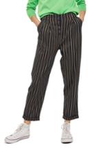 Women's Topshop Button Front Stripe Tapered Trousers Us (fits Like 0) - Yellow