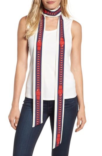 Women's Cara Chain Print Skinny Scarf, Size - White