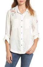 Women's Billy T Embroidered Chambray Shirt - White