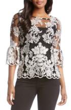 Women's Karen Kane Bell Sleeve Lace Top - Black