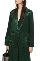 Women's Topshop Chevron Pj Jacket Us (fits Like 0) - Green