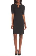 Women's Trina Trina Turk Scotch Notch Neck Sheath Dress - Black