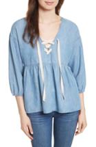 Women's Joie Bealette Lace-up Chambray Top - Blue