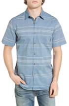Men's Billabong Flat Lines Stripe Woven Shirt - Blue