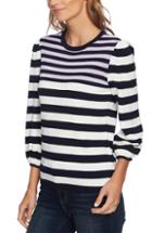 Women's Cece Stripe Blouson Sleeve Sweater, Size - Blue