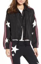 Women's Pam & Gela Star Drawstring Track Jacket, Size /small - Black