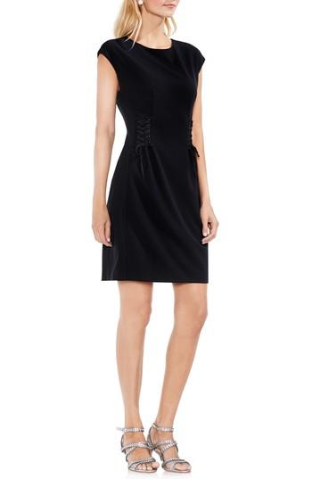 Women's Vince Camuto Side Lace Ponte Dress - Black