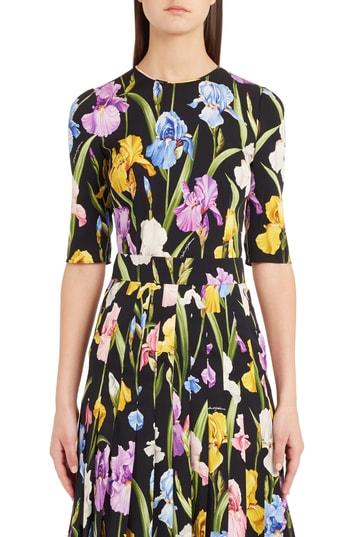 Women's Dolce & Gabbana Iris Print Top Us / 36 It - Black