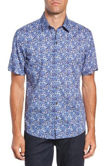 Men's Zachary Prell Ose Fit Sport Shirt, Size Small - Blue
