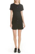Women's Theory Admiral Snap Crepe Shift Dress, Size - Black