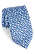 Men's Salvatore Ferragamo Flip Print Silk Tie, Size - Blue