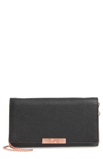 Women's Ted Baker London Leather Wallet On A Chain - Black