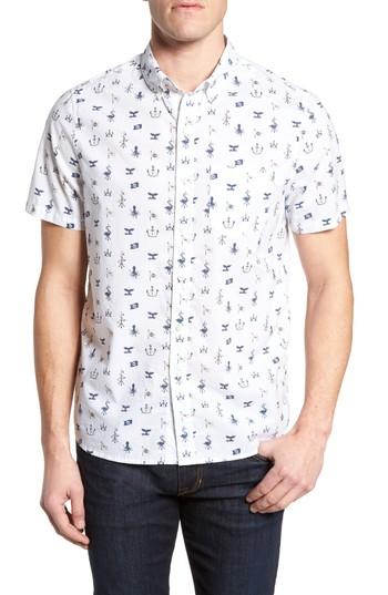 Men's Michael Bastian Trim Fit Nautical Sport Shirt - White
