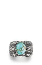Men's David Yurman Southwest Cigar Band Feather Ring With Turquoise