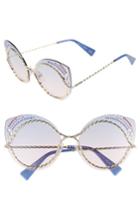 Women's Marc Jacobs 61mm Rimless Gradient Cat Eye Sunglasses - Blue/ Pink