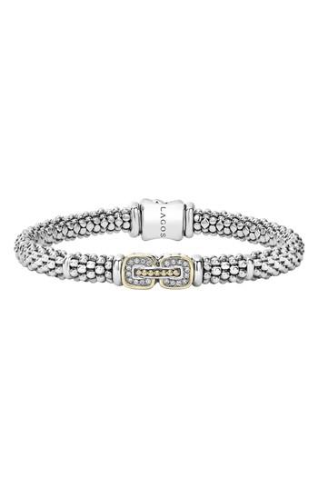 Women's Lagos Caviar Cushion Diamond Station Bracelet
