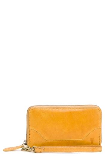 Women's Frye Melissa Leather Phone Wallet - Yellow