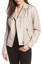 Women's Lamarque Asymmetrical Zip Leather Biker Jacket - Pink