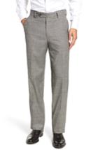 Men's Berle Flat Front Stretch Plaid Houndstooth Trousers