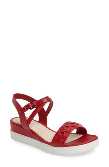 Women's Ecco Touch Braided Plateau Sandal -5.5us / 36eu - Brown