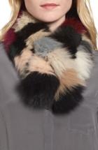 Women's Vincent Pradier Genuine Fox Fur Scarf, Size - Black