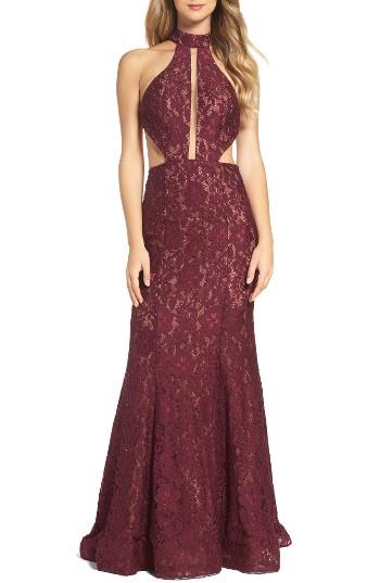 Women's La Femme Cutout Lace Mermaid Gown