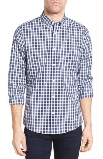 Men's Nordstrom Men's Shop Slim Fit Non-iron Check Sport Shirt - White