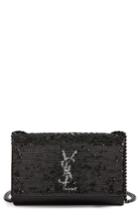 Saint Laurent Small Kate Magic Paillettes Shoulder Bag - Black