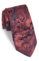 Men's Ted Baker London Moonlight Abstract Floral Silk Tie, Size - Red
