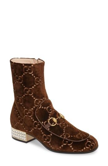 Women's Gucci Mister Logo Bootie Us / 35eu - Brown
