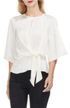 Petite Women's Vince Camuto Tie Front Blouse P - White