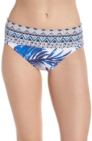 Women's Tommy Bahama Fuller Fronds High Waist Bikini Bottoms - White