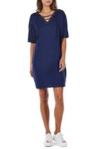 Women's Michael Stars Lace-up Shift Dress - Grey