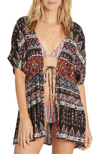 Women's Billabong Sun Shift Print Cover-up - Black