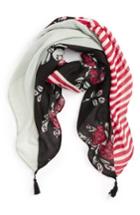 Women's Bp. Mixed Floral Print Square Scarf, Size - Red