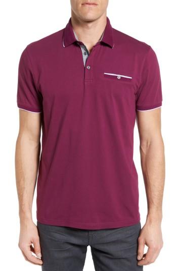 Men's Ted Baker London Derry Modern Slim Fit Polo (s) - Purple
