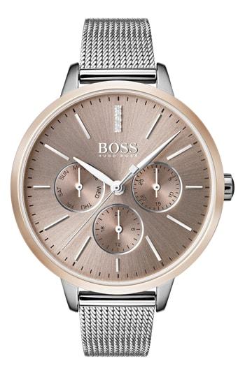 Women's Boss Symphony Mesh Strap Watch, 38mm