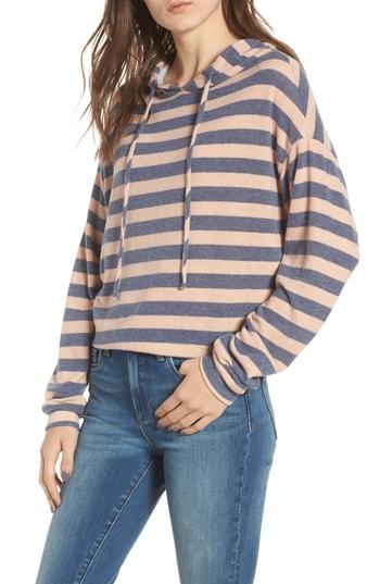 Women's Chloe & Katie Stripe Brushed Hacci Hoodie - Grey