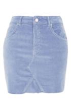 Women's Topshop Velvet Miniskirt Us (fits Like 2-4) - Blue